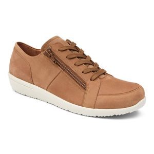 BNIB Vionic Shoes - Abigail Lace-up Zip Sneakers - 10 Wide, 10W - Wheat - Nubuck